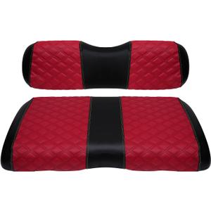 Golf Cart Seat Covers for EZGO RXV 2008 Up Front OEM Universal Seat Cushion, Marine Grade Vinyl Leather EZGO RXV Seat Covers/Easy to Install-Deep Red (2PCS)
