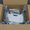 Drive Medical Shower Chair with Back & Padded Arms - Adjustable Height Bath Seat for Safety & Comfort - Lightweight Aluminum Construction- 350 Lb Capacity - White