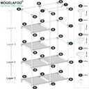 35 Inch Portable Closet for Small Room, Clothing Organizer Storage Rack with Non-Woven Fabric Cover, 1 Clothes Hanging Rod, 6 Storage Shelves, Black