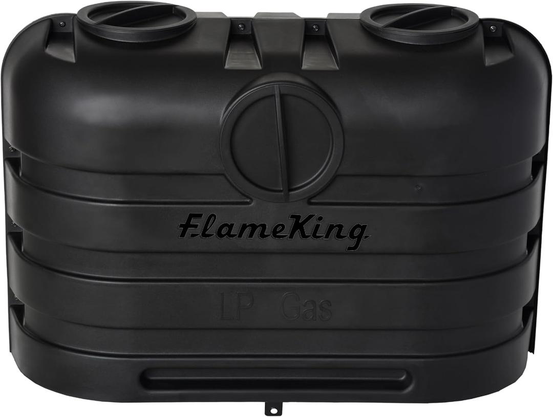 Flame King Dual 20LB LP Propane Tank Light Plastic Heavy Duty Cover for RV, Travel Trailer, Camper - Black (Black Propane Tank Cover)