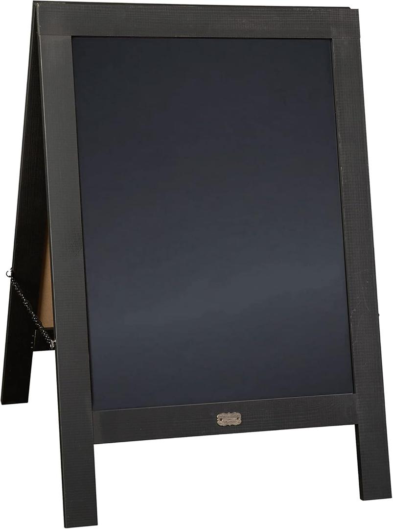A Frame Chalkboard by HBCY Creations: 20x30 Solid Wood A-Frame Sign Black Double-Sided Magnetic Board, Chalkboard Menu Board, for Restaurants, Cafs, Weddings - Heavy Duty Hinges
