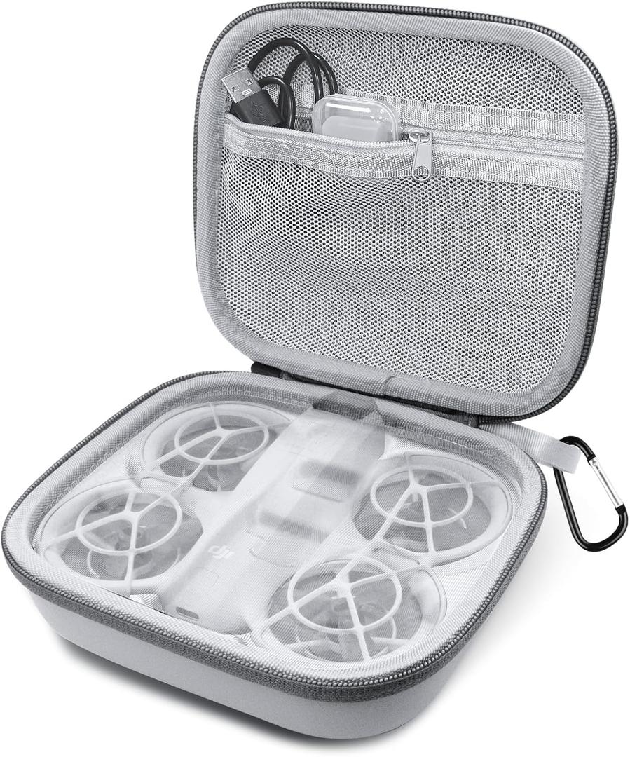 REYGEAK Carrying Case for DJI NEO,Portable PU Compact Bag,Waterproof Small Storage Case For DJI NEO Drone Accessories(Grey)