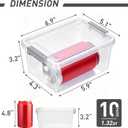 Citylife 1.3 QT 10 Pack Small Storage Bins Plastic Storage Container Stackable Box with Lids for Organizing, Clear White