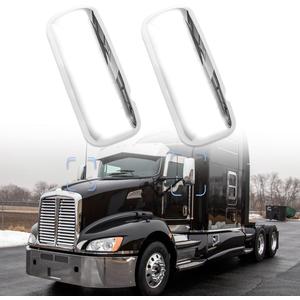 Pair Door Mirror Covers Fit Kenworth T660 T170 T270 T370 T440 T470 T800 T600 Mirror Cover Replacement Driver Left and Passenger Side Kenworth Mirror Accessories (Chrome)