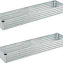 8x2x1ft(2 Pack) Galvanized Raised Garden Bed,Outdoor Planter Box Metal Patio Kit Planting Bed for Vegetables Flowers Herb,Silver
