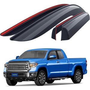 Goodyear Shatterproof Window Deflectors for Toyota Tundra 2007-2021 Double Cab, Tape-on Rain Guards, Window Visors, Vent Deflector Visor,Car Accessories,4 pcs. - GY003285