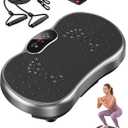 HTM Vibration Plate Exercise Machine, 9 Modes & 120 Speeds, Body Shake Plate with Resistance Bands Slot & Remote Control, Shake Board for Weight Loss Fat Burner Home Fitness Workout