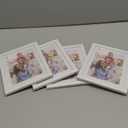 Giftgarden 5x7 Picture Frame Set of 4 White Wood Grain Frames for 5x7 Photos with Mat or 6x8 without Mat, Wall or Tabletop Display