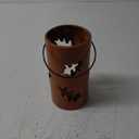 Maple Leaves Tea Light Candles Holders with Handles, Fall Design Ceramic Candle Stick, Thanksgiving Tabletop Centerpiece Candle Stands, Dinner Wedding Party Decor (Orange)