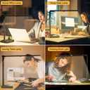 LED Desk Lamp for Home Office: Desk Light Double Head Adjustable with Power Strip 2 AC Outlets, USB-C USB-A Charging Ports Surge Protection, Foldable Table Lamp for College Dorm Room Essentials, Black
