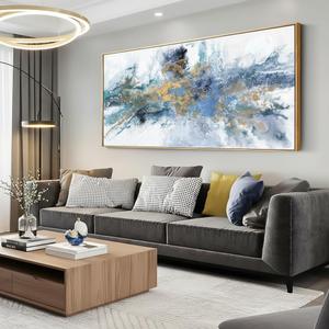 Abstract Wall Art For Living Room Large Size Framed Navy Blue Canvas Wall Art Abstract Wall Decor Abstract Art Paintings Fantasy Colorful on White Background Modern Artwork Decor for Bedroom Bathroom (60"L x 30"W)