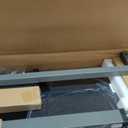 Vaunn Medical Pneumatic Adjustable Overbed Bedside Table with Wheels (Hospital and Home Use) (Black)