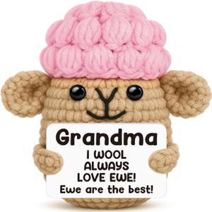 Crochet Sheep Gifts for Grandma Birthday Christmas,I Wool Always Love Ewe are Best Grandma Ever Gifts from Grandkids,Handmade Stocking Stuffers Gift Ideas for Great Nana Gigi Grandmother Mimi Granny