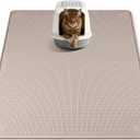Cat Litter Mat, XL Extra Large 40" x 40" Silicone Mat Litter Trapping Mat for Scatter Control, Soft on Kitty Paws, Easy to Clean (Khaki)