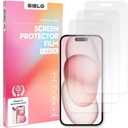 SIELO 3 Pack Matte Screen Protector, 9H Hardness Shatterproof & paper-feel PET Film, Anti-Glare & Anti-Fingerprint Case Friendly Screen Protector Film. (iPhone 15)