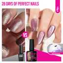 4 x CHUCHU Hema Free Sparkling Burgundy Cat Eye Gel Polish: Magnetic Holographic Glitter Nail Polish for Women - Long Lasting Salon Quality DIY Home Manicure Beginners Professional