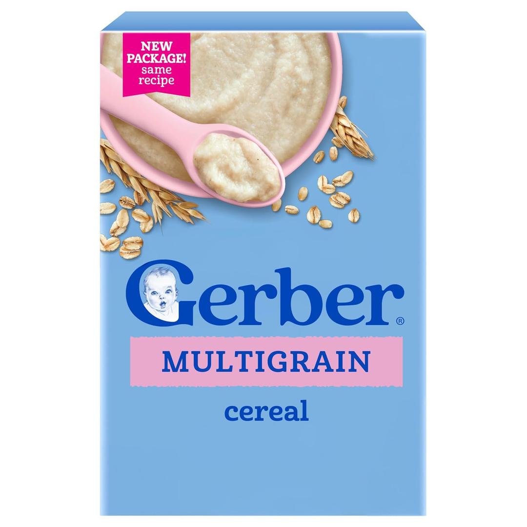 GERBER CEREAL FOR BABY GRAIN AND GROW 2nd Foods Non GMO MultiGrain 5x8oz