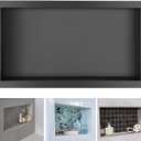 Suteck Shower Niche, 12"x24" Shower Niches Ready for Tile,Stainless Steel Shower Shelf Insert Niches for Tile Showers,Single Niche Tile Recessed for Bedroom,Living Room,Toile,Bathroom Storage Black