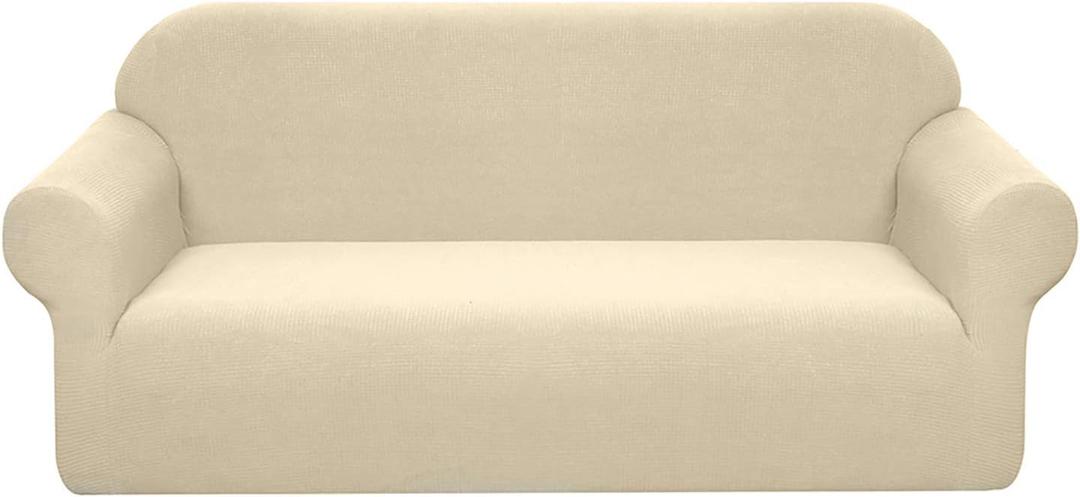 Granbest Premium Water Repellent Sofa Cover High Stretch Couch Slipcover Super Soft Fabric Couch Cover (Beige,Large)