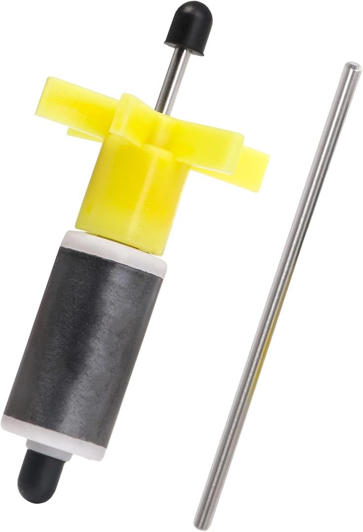 Sevender 16mm Filter Impeller Submersible Pump Rotor Impeller Replacement, Plastic&Metal with Shaft and Bearing, Yellow
