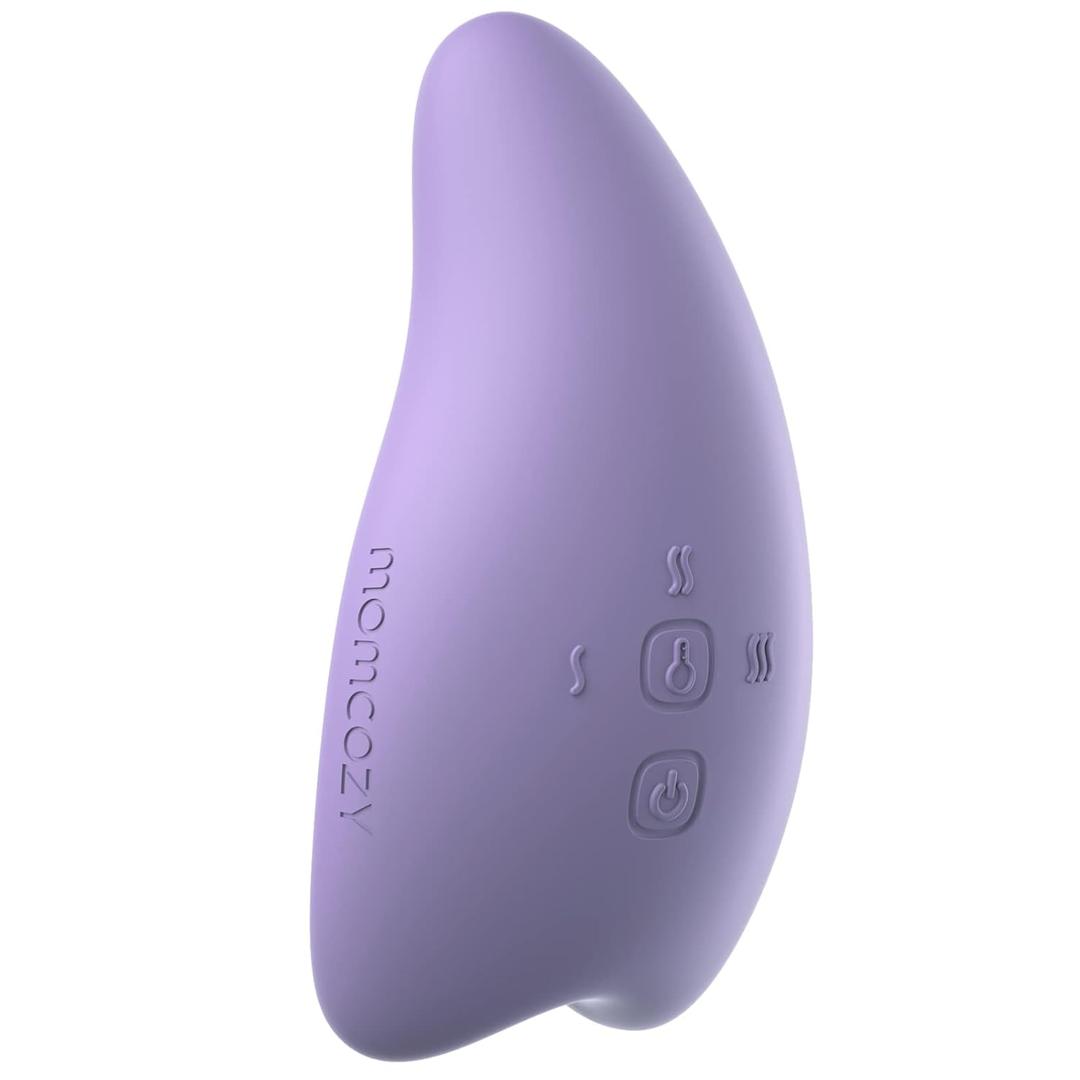 Momcozy Warming Lactation Massager 2-in-1, Soft Breast Massager for Breastfeeding, Heat + Vibration Adjustable for Clogged Ducts, Improve Milk Flow, Lilac