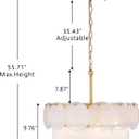 Wellmet Modern Glass Chandeliers, 2 Tiers Farmhouse Chandeliers for Dining Room, 5 Lights Gold Ceiling Light Fixture, Vintage Chandelier with Seeded Glass for Living Room, Bedrooms, Kitchen, 20''
