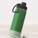 Koodee Insulated Water Bottle, 18 oz Stainless Steel Double Wall Vacuum Wide Mouth Sport Bottle with Leakproof Spout Lid (Grass Green)