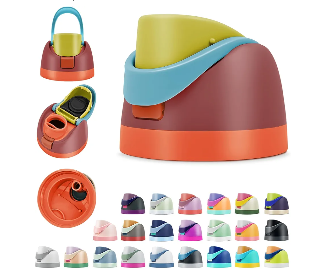 Replacement Lid Compatible with Owala FreeSip Water Bottle Leakproof Flip Top Cap Reusable Drinkware Accessory Fits 16oz 24oz 32oz 40oz Stainless Steel & 25oz Clear Tritan (Summer Sweetness)