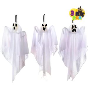 JOYIN 3 PCS Halloween Party Decoration 27.5" Hanging Ghosts, Cute Flying Ghost for Front Yard Patio Lawn Garden Party Dcor and Holiday Decorations