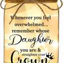 Birthday Gifts for Daughter from Mom Dad, Mason Jar Light Night - When You Feel Overwhelmed, Straighten Your Crown - Daughter Graduation Christmas, Valentine's, Mother's Day Gift