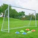 Soccer Goal 8×6 FT Soccer Goals for Backyard, 2" Diameter Steel Goal for Kids and Adults Large Soccer Goal Powder Coated Galvanized Steel Post with Soccer Target Net for Training