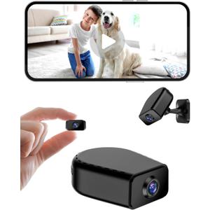 ZoomaraKam 1080P HD WiFi Mini Camera Wireless Indoor Security Camera for Pets, Motion Alerts, Night Vision, Rechargeable Battery, SD Card & Cloud Storage, Magnetic Installation Nanny Cam