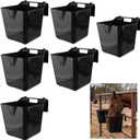Horse Feed Bucket,15 Quart Plastic Hook Over Feeder for Horse Sheep Cattle