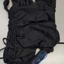 DKNY Womens Shirred Side-tie One Piece Swimsuit with Tummy Control (Medium, Black)