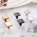 10 Pack 1-1/8 Inch, Square Brushed Gold Cabinet Knobs Gold Drawer Knobs Gold Cabinet Pulls, ZK2401 Solid Kitchen Hardware for Cabinets Drawers Bedroom Dresser Bathroom Vanity Cupboard