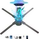 3D Hologram Fan,45CM HD LED Hologram Fan WIFI Projector with 700 Library Video,Animated Holographic Projector Display for Stores, Shops, Christmas Tree(17.9"(APP+WIFI+Bluetooth+Remote))