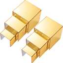 Chuangdi 2 Sets Acrylic Display Risers, Product Stand, Jewelry Display Riser Shelf Showcase Fixtures for Dessert Cupcake Candy Figure Treat Action Showcase (Gold,Medium Set)