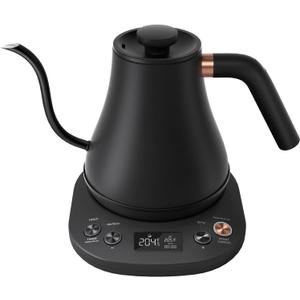 Mecity Electric Kettle Gooseneck Pour Over Kettle 1 Temperature Control Quick Heating Water Boiler for Coffee & Tea & Formula Auto Shut Off Tea Kettle 1200 Watt, 0.8L, Matt Black, Barista Edition