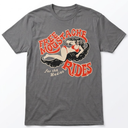 Funny Free Mustache Rides T-Shirt Size L-XL Gray