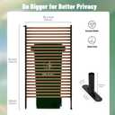 Outdoor Privacy Screen Fence with Stand 3.3FT x 6FT, Wood Texture Freestanding Fence Privacy Screen for Outside, No Dig Fence for Air Conditioner, Trash Can, AC Unit, Patio Lattice Fence Trellis Brown