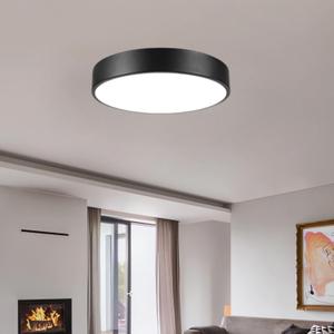 ENATECLITE Matte Black Flush Mount Ceiling Light, 3000-5000K 13inch Modern Bedroom Lighting Fixtures Ceiling Mount, Dimmable Overhead Led Light Fixture for Hallway Bathroom Stairwell, ETL Listed