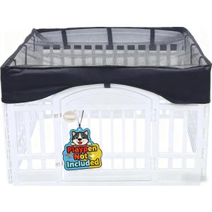 Dog Playpen Mesh Top Cover,[Play Pen Not Included] Fits 36" Inch Pet Playpen with 4 Panelsï¼ŒDog Cage Covers Puppy Play Pen Cover,Indoor/Outdoor Use,Easy to fold for Portability