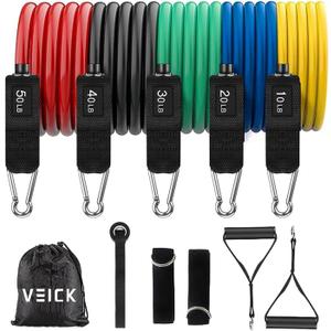 VEICK Resistance Bands, Exercise Bands, Workout Bands, Resistance Bands for Working Out with Handles for Men and Women, Exercising Bands for Fitness Weights Work Out at Home (Colorful)