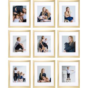 Sheffield Home 9 Piece Gallery Wall Frame Set, 11x14 Inch, Gold