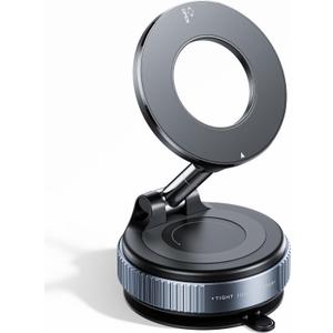 REOKILY 2026 Upgraded Vacuum Magnetic Car Phone Holder 360 Reinforced 96LBS Ultra Suction Cup Phone Mount for MagSafe Cell Phone Holders for Your Car/Gym/Mirror Mount for iPhone & Android, Black