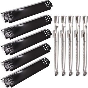Grill Replacement Parts for Nexgrill 720-0888, 720-0888N, 720-0830H, 720-0864, Members Mark 720-0882D Grill, 5-Pack Heat Plate Shields Burner Tubes Parts for Nexgrill 720-0888 5 Burner Grill (Porcelain Steel)