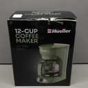 MUELLER HOME 12-Cup Drip Green Coffee Maker, Borosilicate Carafe, Auto-Off, Reusable Filter, Anti-Drip, Keep-Warm Function, Clear Water Level Window, Green Kitchen Accessories & Décor