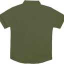 Men's Button Down Shirt Short Sleeve Casual Summer Beach Business Shirt (Green, XXL)