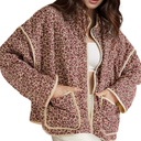 Wyeysyt Women's Cropped Puffer Jacket Lightweight Floral Print Long Sleeve Padded Quilted Puffy Cardigan Coat S