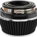 AUTOKAY Universal Clamp-On Air Filter Round Reverse Tapered Washable Filter 3 in/3.5 in/4 in Flange ID, 2.625 in (67 mm) Height, 6 in (152 mm) Base, 4.75 in Top, SPE-8161, Black
